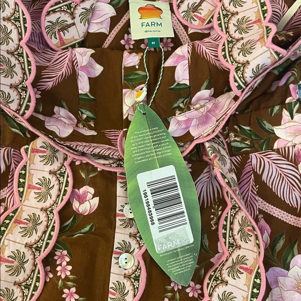 NWT Farm Rio Palm Dream Pleated Romper Palm Dream Women Size S - Picture 10 of 15